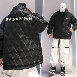 Youshu90白鸭绒黑色羽绒服男士冬季加厚男装2023年新款男生款工装