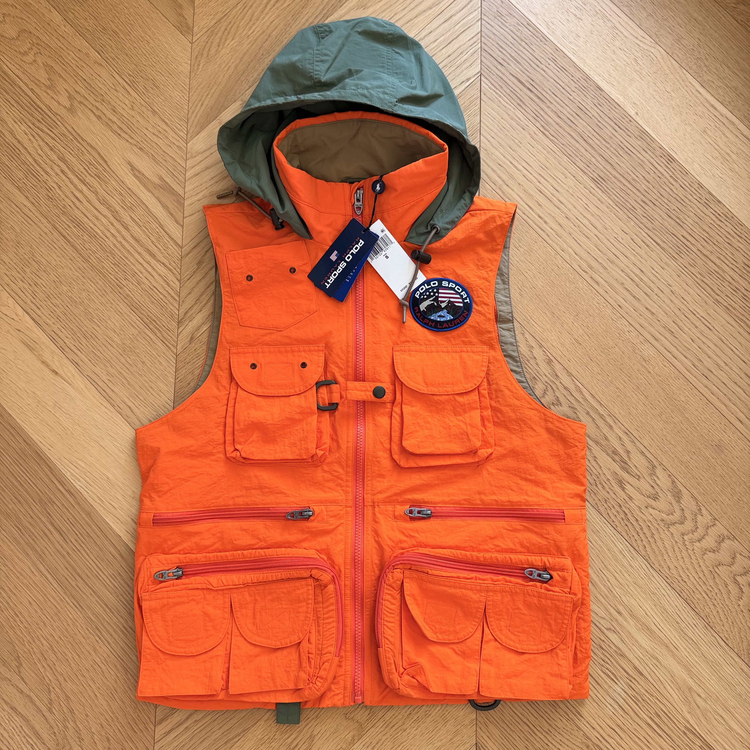 RL拉夫劳sport新款航海户外运动猎装连帽马甲外套