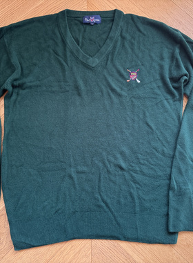 RL老款高尔夫纯羊绒V领套头针织衫毛衣