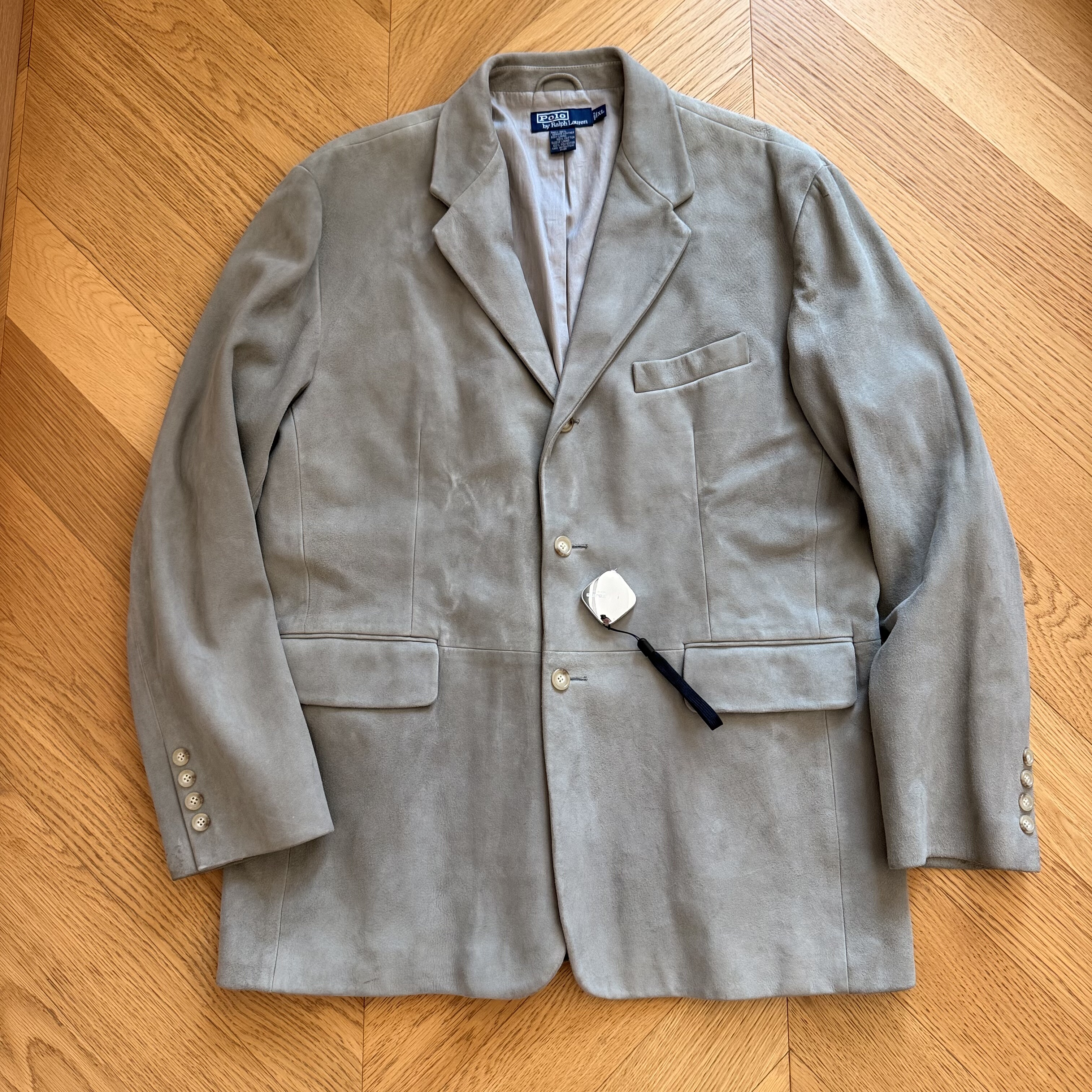 RL早期老款重磅加厚羊皮绒面革户外运动西装外套sportcoat