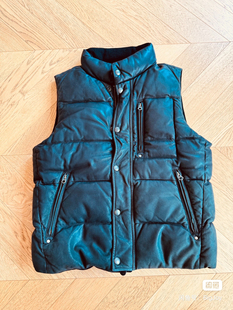 RL老款羊皮羊毛重磅复古猎装两面穿羽绒马甲