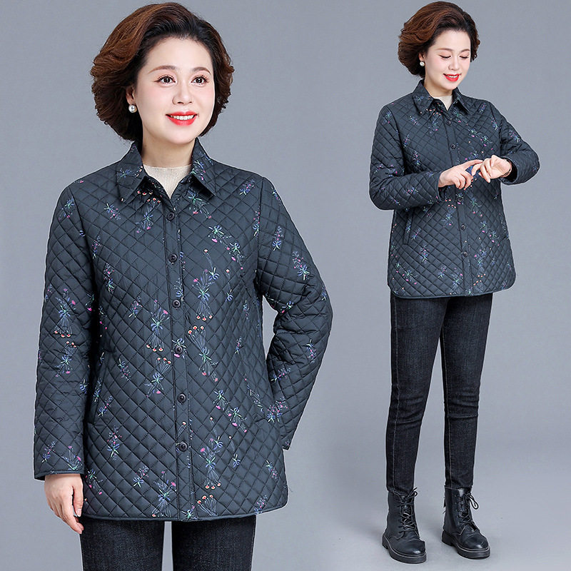 婆婆妈妈装时尚羽绒棉衣短款2026年冬装中老年女装棉服棉袄小个子