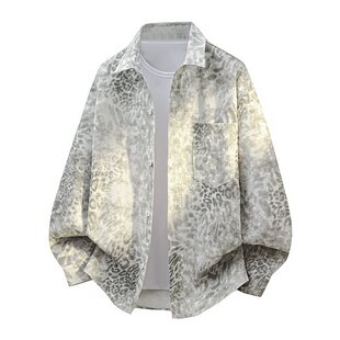 衬衫 夹克男长袖 春季 新款 痞帅男港风翻领衬衣青年百 时尚 8XL大码