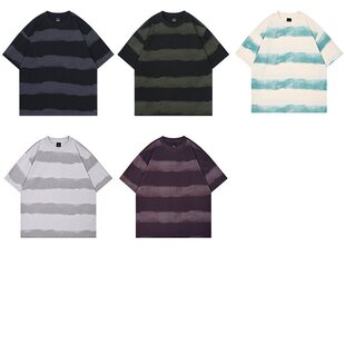 潮牌宽松扎染工艺落肩短袖 RH5064 26支280克棉潮牌双纱