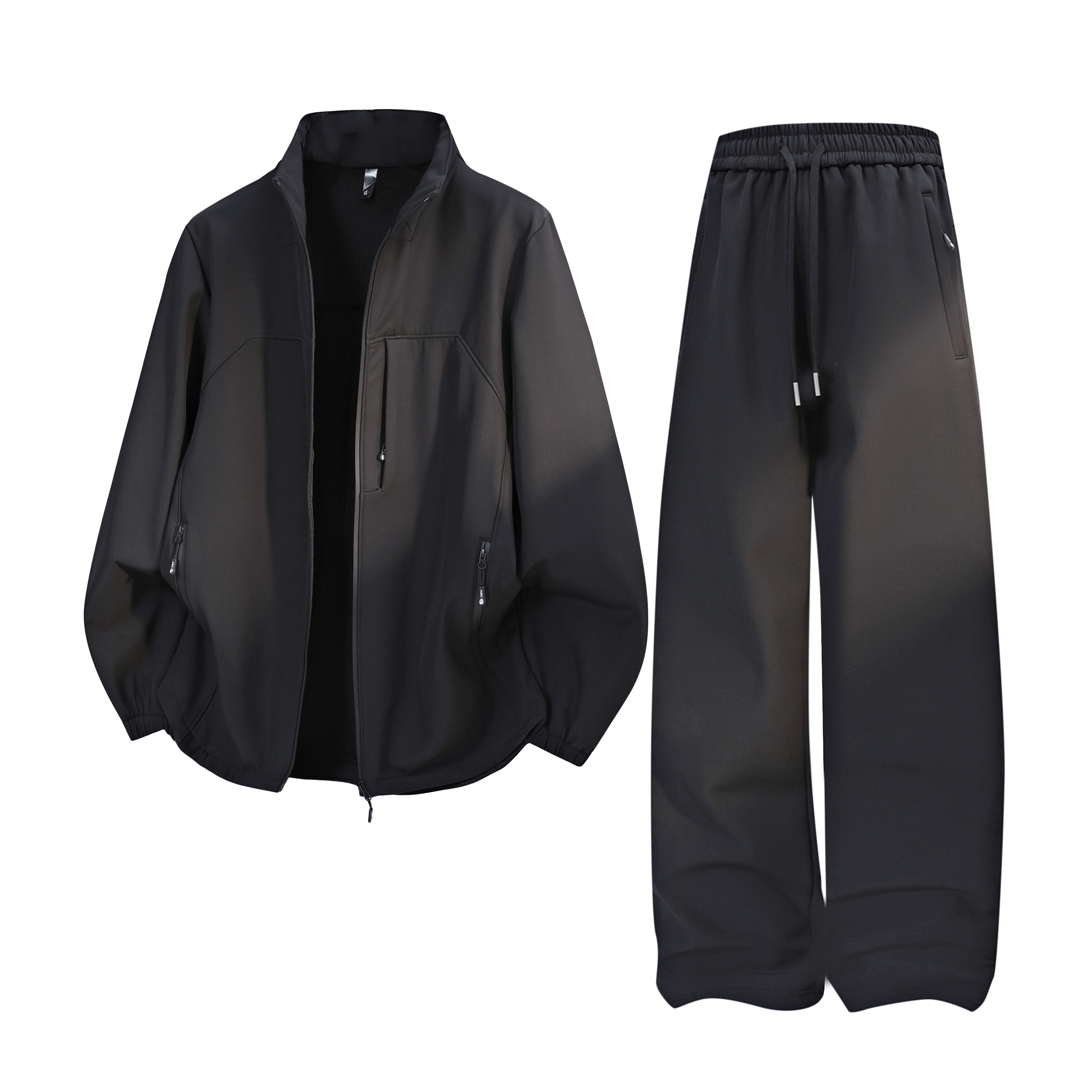 秋冬季新款男士软壳衣夹克长裤冲锋衣男款抓绒立领秋冬休闲男装防