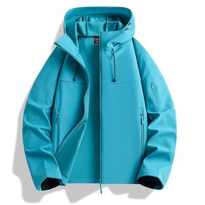 春季新款户外冲锋衣男女同款外套男连帽夹克男单冲防水防风登山服