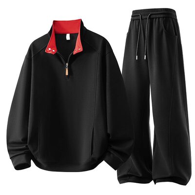（厂家直销M-8XL）2026新款春秋休闲套装男士搭配开衫夹克大码男