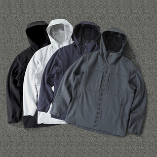 鸟家同款 防风防水连帽加绒外套f025 平替软壳冲锋衣外套男女通穿款