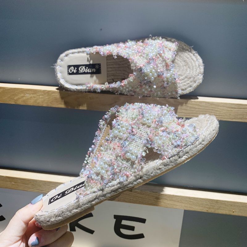 其他亚麻平底小香风法式珍珠