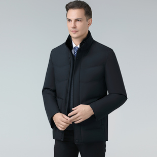 波士顿羽绒服男款水貂毛领波士顿官方旗舰店立领男士加厚短款外套