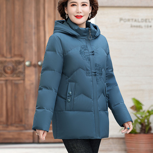 波斯顿鹅绒服女款妈妈装加厚短款波士顿官方旗舰店中老年人羽绒服