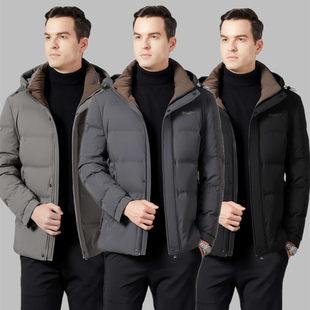 波斯顿羽绒服男款加厚短款波士顿官方旗舰店正品男士可卸脱帽立领