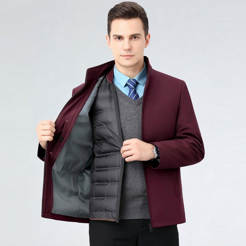 波斯顿羽绒服男款立领夹克短款波士顿官方旗舰店正品公务员男士