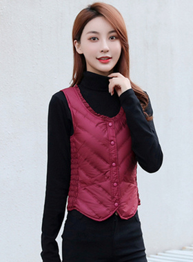 波斯顿轻薄羽绒服马甲女款波士顿官方旗舰店学生内搭贴身背心内胆