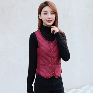 波斯顿轻薄羽绒服马甲女款 波士顿官方旗舰店学生内搭贴身背心内胆