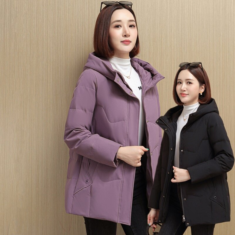 波斯顿羽绒服女士中长款加厚波士顿官方旗舰店正品中年妈妈装女款