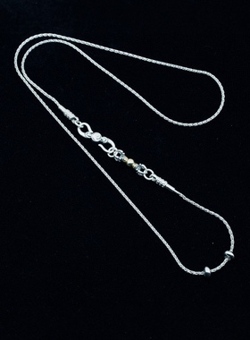 纯银拧扣锁骨链 设计款可以穿天珠 文玩单珠 非常实用的链条