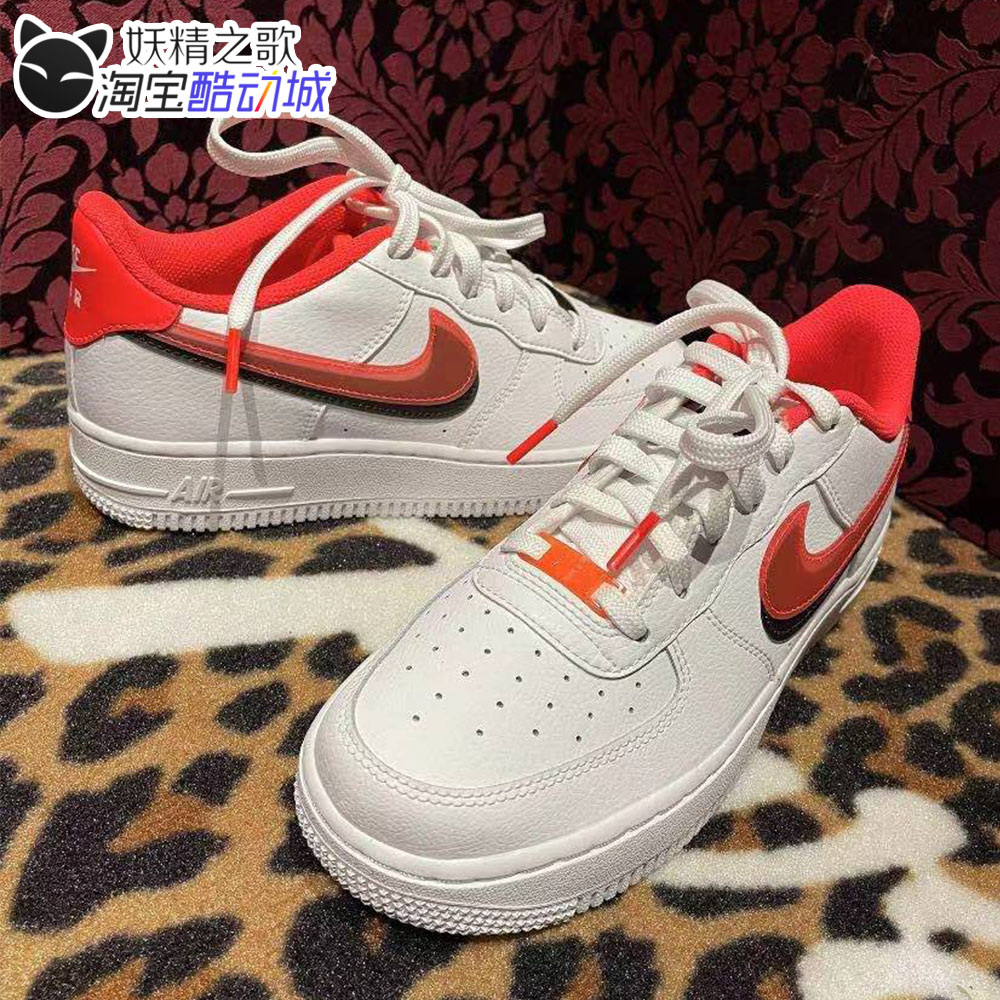 妖精之歌 nike  af1白红黑双钩空军一号女子低帮板鞋 cw1574-101