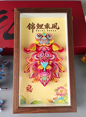 潍坊风筝文创活动新款高档精品礼品沙燕相框摆件送人礼物非遗带盒