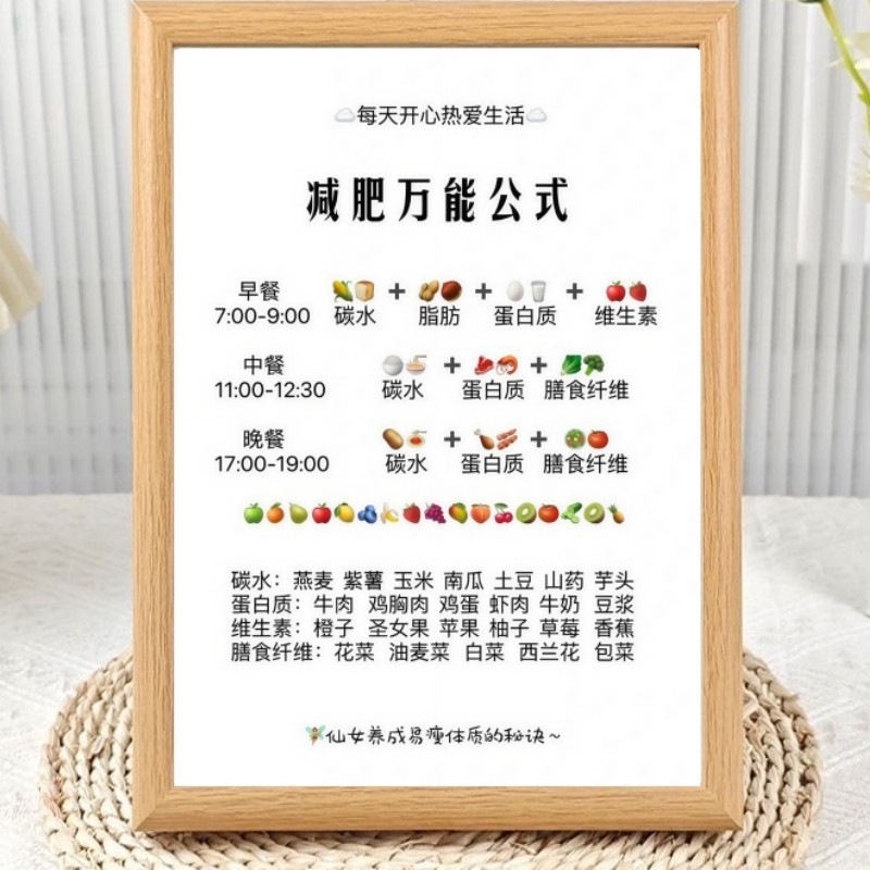 减肥公式字画相框摆台自律瘦身简约客厅房间桌面装饰精致摆件礼物