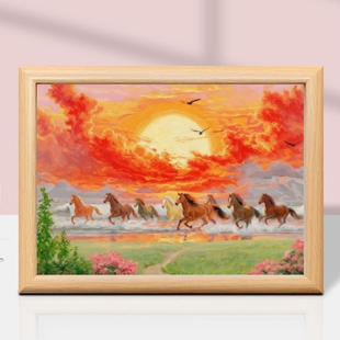 骏马奔腾装饰相框摆台客厅卧室书房玄关开业马到成功画框桌面摆件