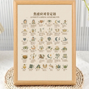 焦虑应对自我肯定语相框摆台缓解焦虑房间装饰高颜值精致摆件送礼