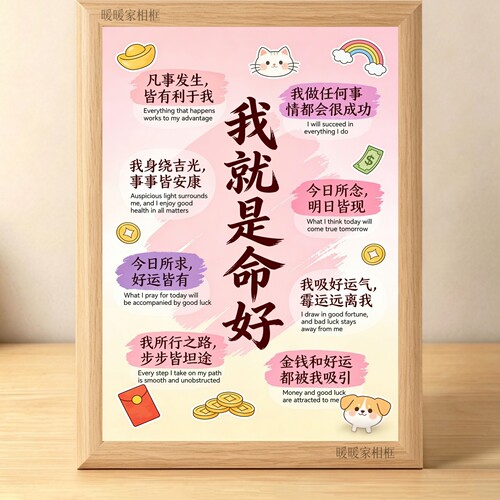 我就是命好正念吸引力法则相框