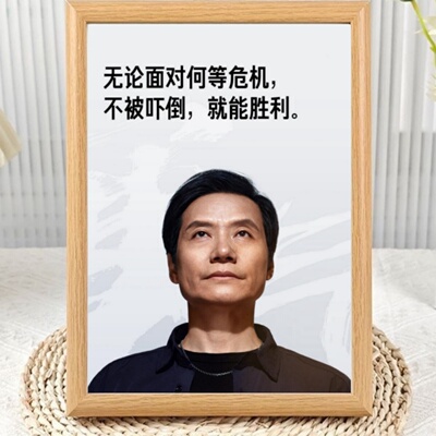 雷军海报励志相框摆台