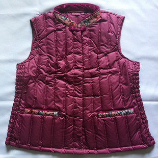 雪银狐女士轻薄无袖羽绒服内穿马甲保暖防寒无缝绣花羽绒内胆背心