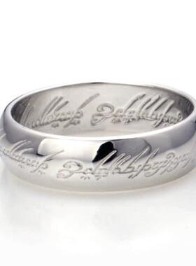 集热男纯银时尚经纹戒指