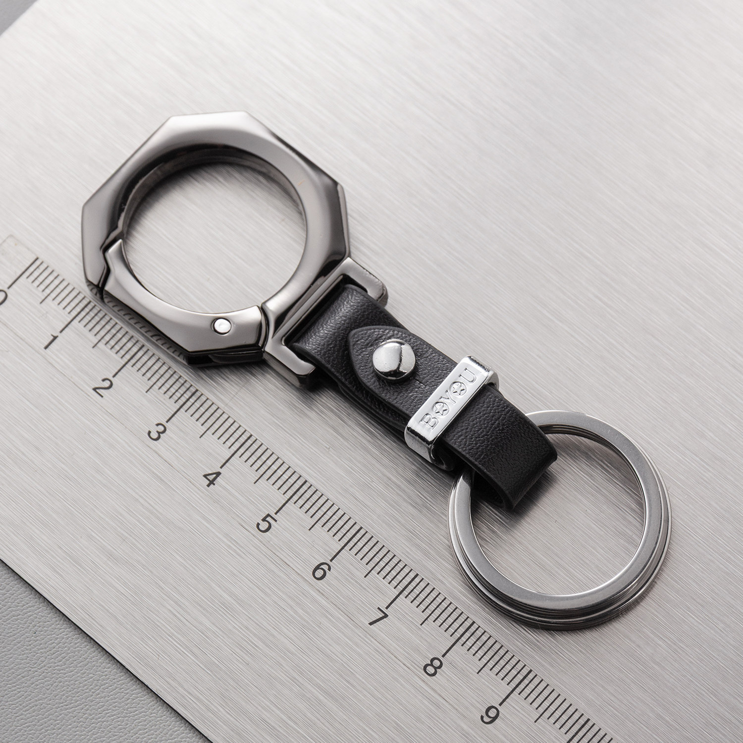 博友双圈钥匙扣挂件高品质汽车链圈环书包挂饰男士腰挂简约精致,节庆用品/礼品,钥匙扣,淘宝优惠券,粉丝福利购,淘宝优惠卷