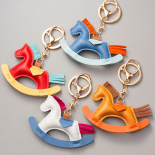 彩色小马钥匙扣挂件汽车链锁圈环情侣2026新款书包挂饰包包小饰品