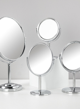 360度旋转镜子高清双面台式化妆镜一面正常一面放大宿舍梳妆镜