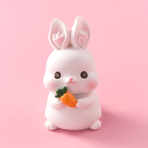 創意動物陶瓷兔子擺件工藝品禮物辦公室酒柜鴨子擺設抖音同款禮品