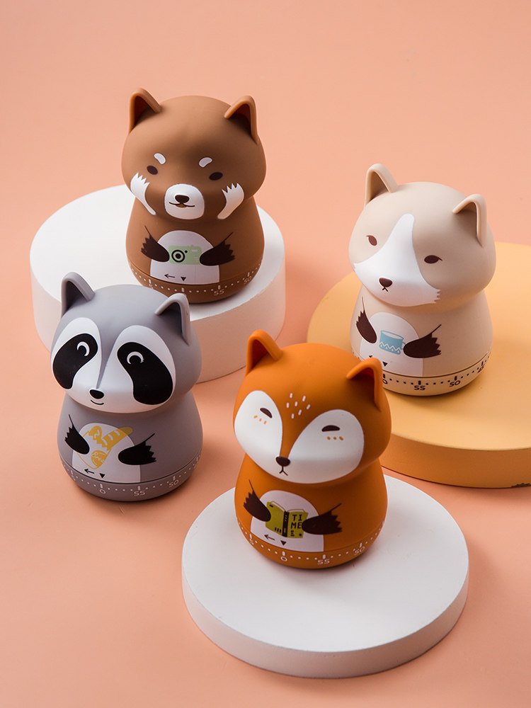 CARTOON ANIMAL MECHANICAL TIMER FOR CHILDREN STUDENTS BRUSHING QUESTIONS TIMER KITCHEN BAKING ALARM CLOCK TIME MANAGER