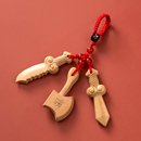 桃木福禄平安钥匙扣挂件小礼品汽车链环新年礼物书包小饰品挂饰