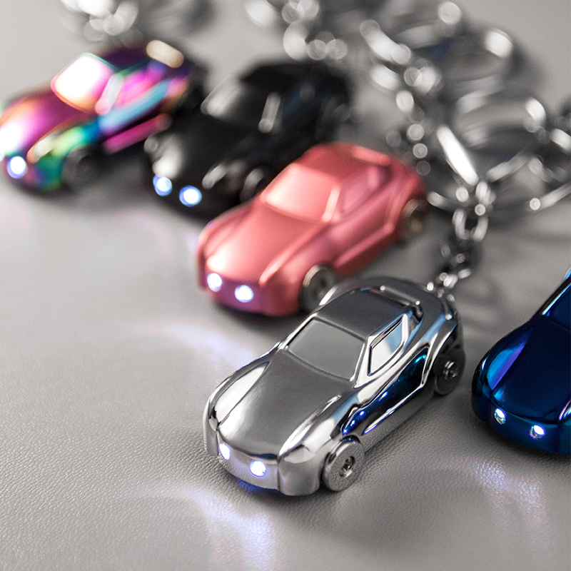 led灯小汽车挂件包链圈环钥匙扣