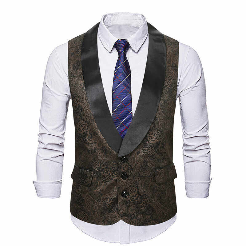 英伦绅士青果领单排扣碎花马甲婚礼伴郎西服坎肩潮男拼色印花马夹,男装,常规马甲,淘宝优惠券,粉丝福利购,淘宝优惠卷