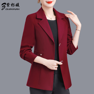 妈妈春秋季时尚气质长袖西服外套