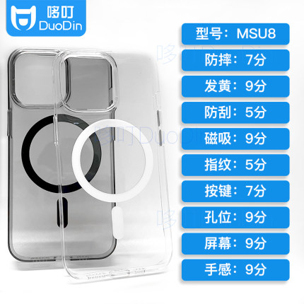 MSU8透明PC原创MagSafe适用苹果16Pro磁吸壳16ProMax防摔硬保护套13pm硬壳14pro全包14ProMax手机壳简约个性