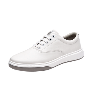 MELLEN名郎男鞋新款真牛皮休闲鞋潮流小白鞋舒适透气滑板鞋皮鞋男