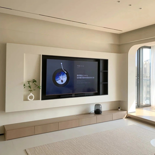 75寸85寸100寸电视柜背景墙嵌入式不锈钢金属壁龛定制内嵌式边框