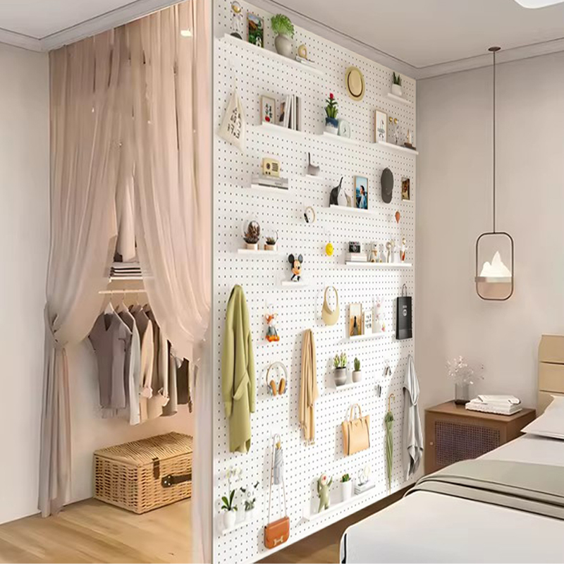 洞洞板金属衣柜侧板卡槽屏风铝型材隔断墙定制侧面衣帽间顶天立地