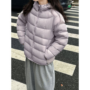 防寒连帽外套白鸭绒泡芙排骨羽绒服女 轻薄款 欧洲站2025冬季 新款