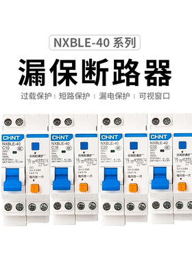 CHNT正泰1P+N断路器家用16A25A32A40A空气开关NXBLE-40漏电保护器