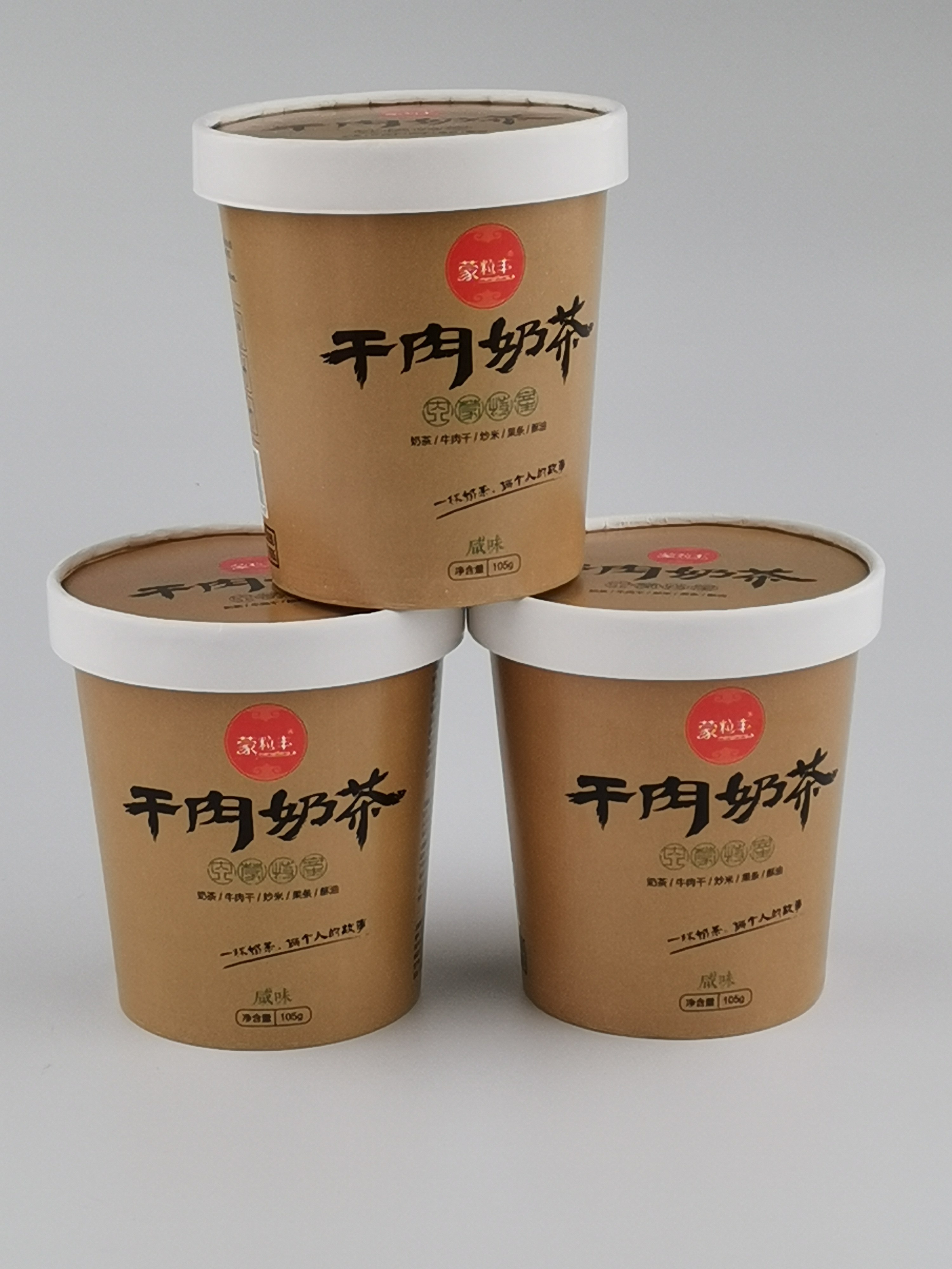 5罐包邮)内蒙古小锅茶杯装蒙粒丰干肉奶茶即食冲饮蒙古奶茶105g