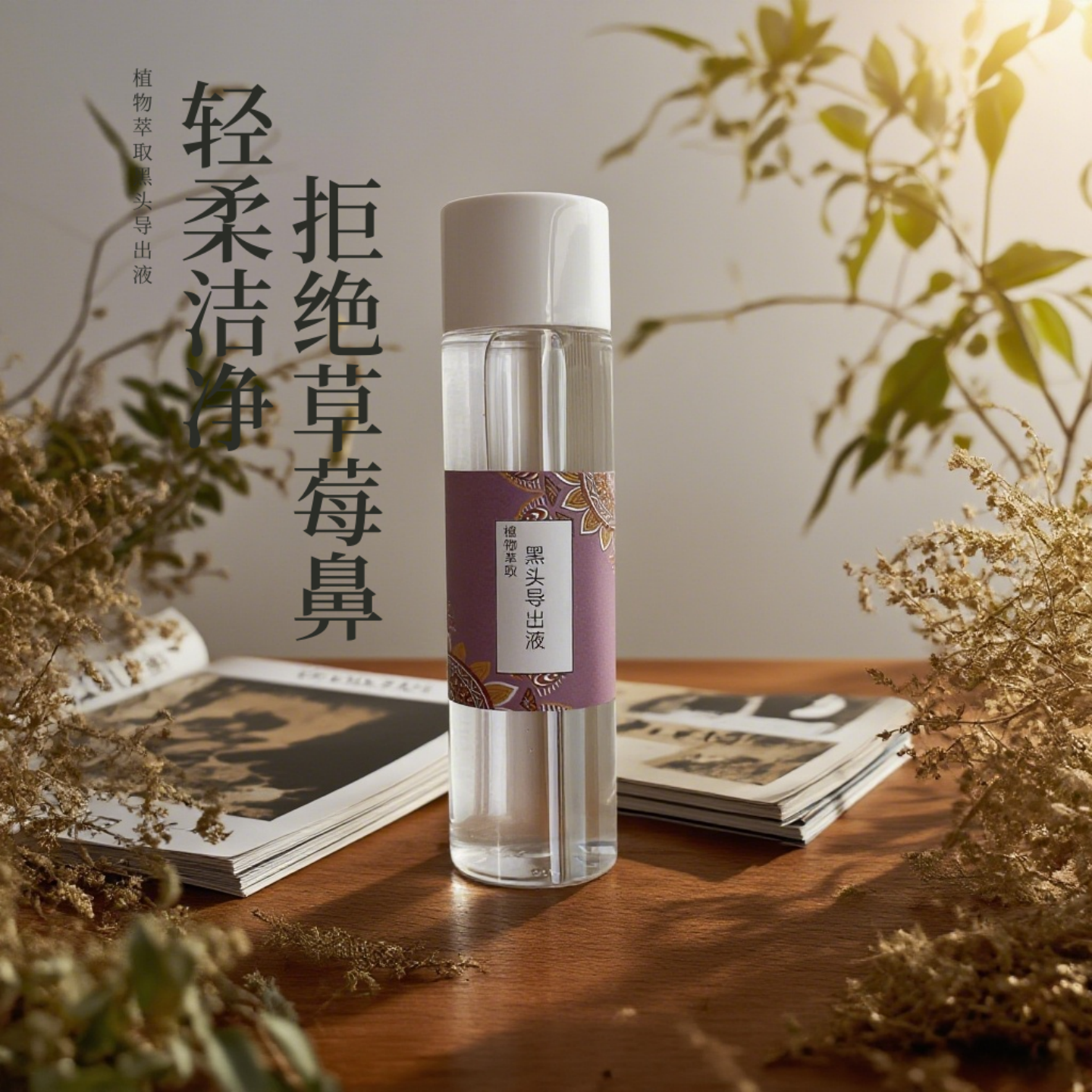 植物草本黑头导出液粉刺深层清洁