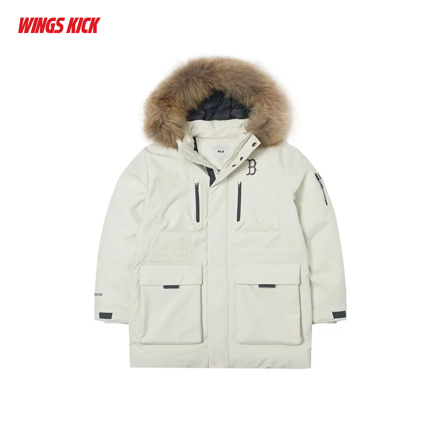 MLB官方 2025新款男女防风保暖外套潮流派克长款羽绒服 3ADJB0656