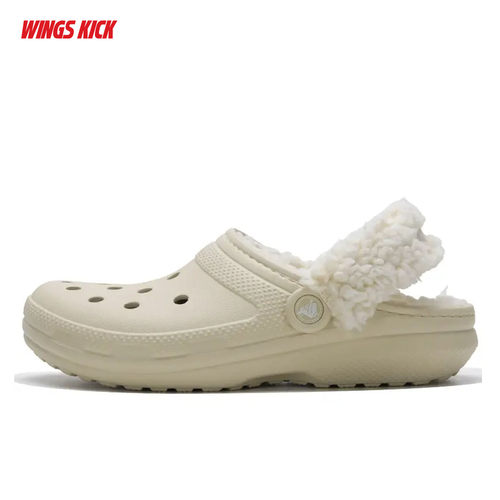 Crocs卡骆驰经典羊茸Clog男女经典款洞洞鞋包头鞋加绒拖鞋 211396