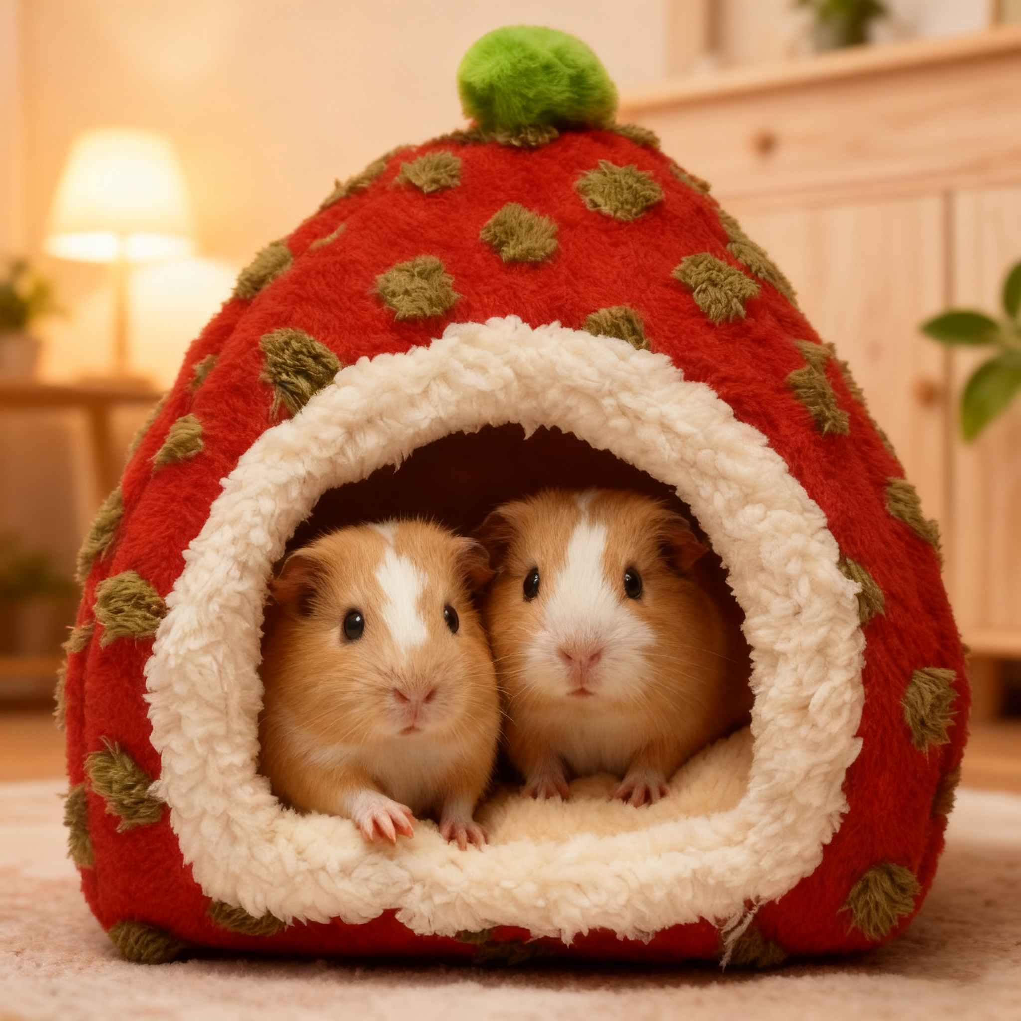 蒙古包草莓圣诞三角小宠窝豚鼠仓鼠兔子小体宠半封闭宠物窝